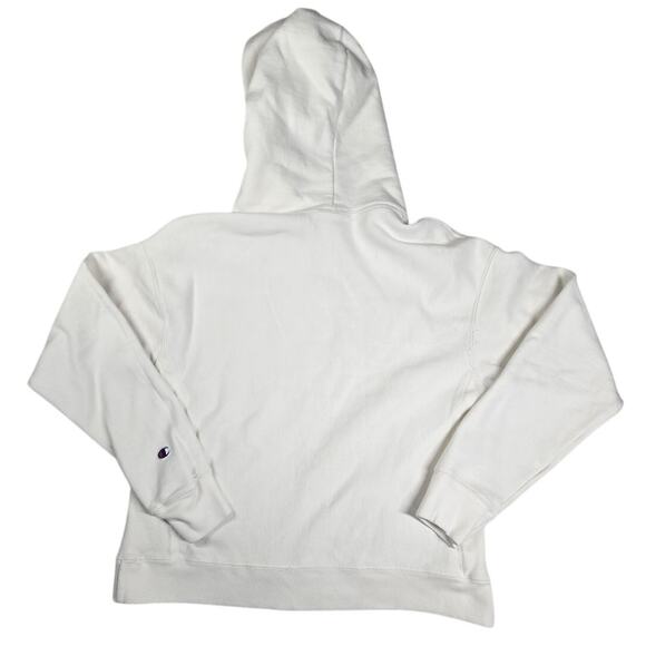 Champion Vintage Reverse Weave Ladies Medium M White Hoodie Pullover Women - Picture 2 of 7
